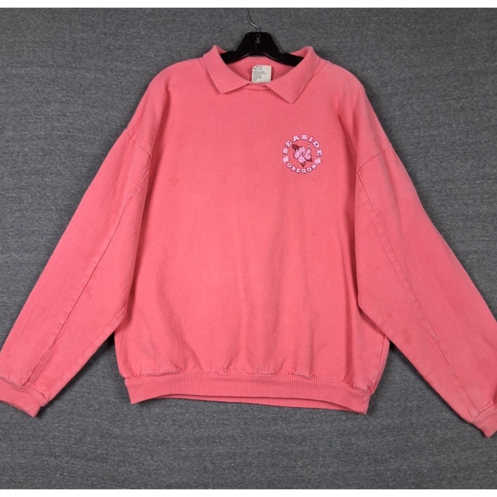 VTG Orange County Casuals Womens Sweatshirt L Pink‎ Seaside Souvenir Oregon USA
